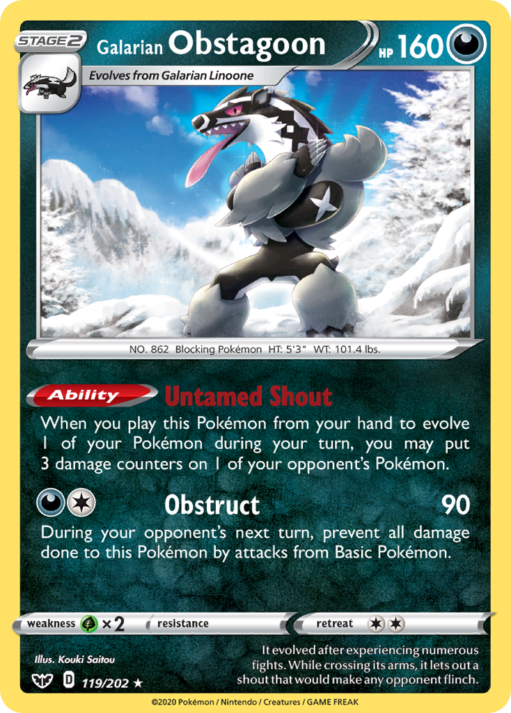 Galarian Obstagoon 119/202 Sword & Shield