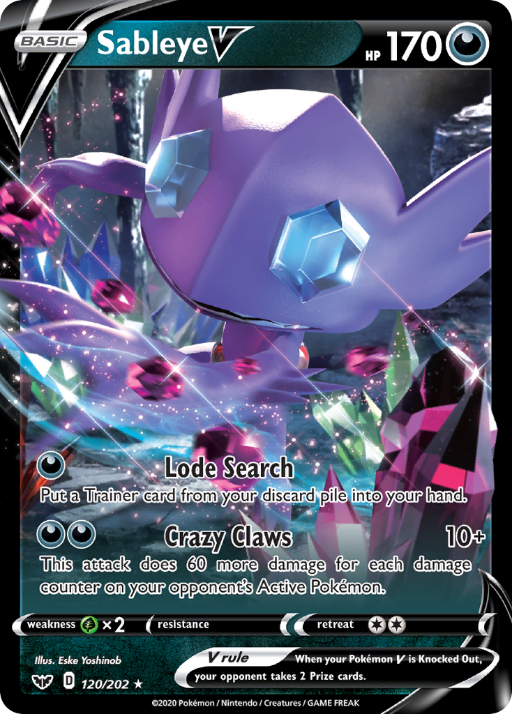 Sableye V 120/202 Sword & Shield