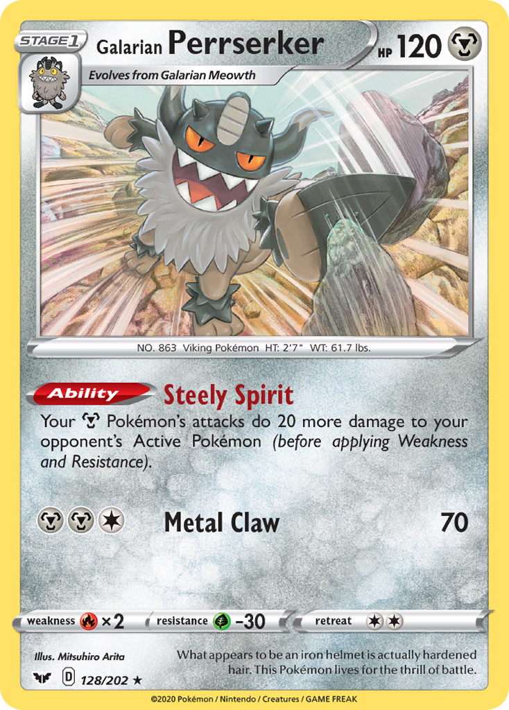 Galarian Perrserker 128/202 Sword & Shield