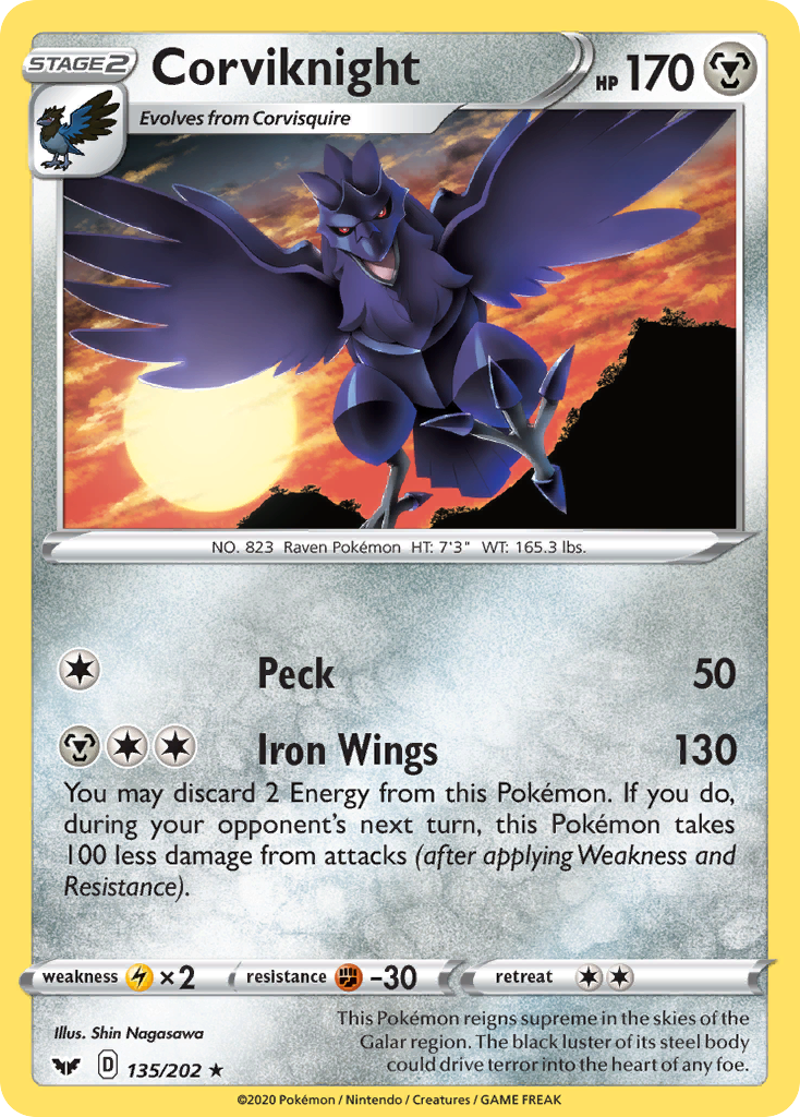 Corviknight 135/202 Sword & Shield