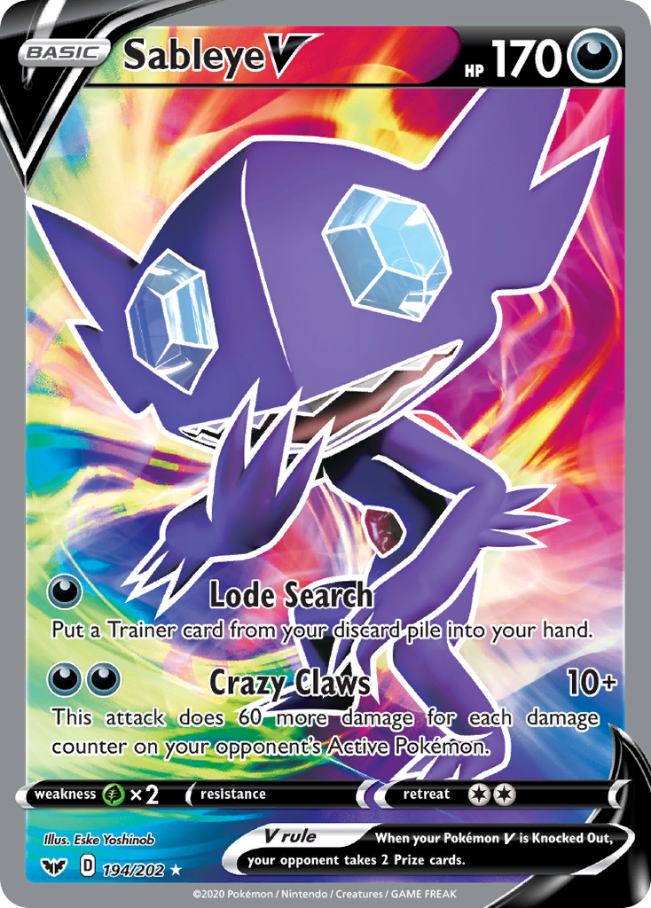 Sableye V 194/202 Sword & Shield