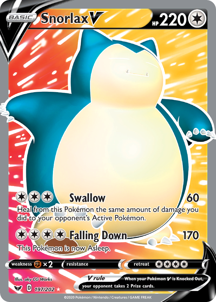 Snorlax V 197/202 Sword & Shield