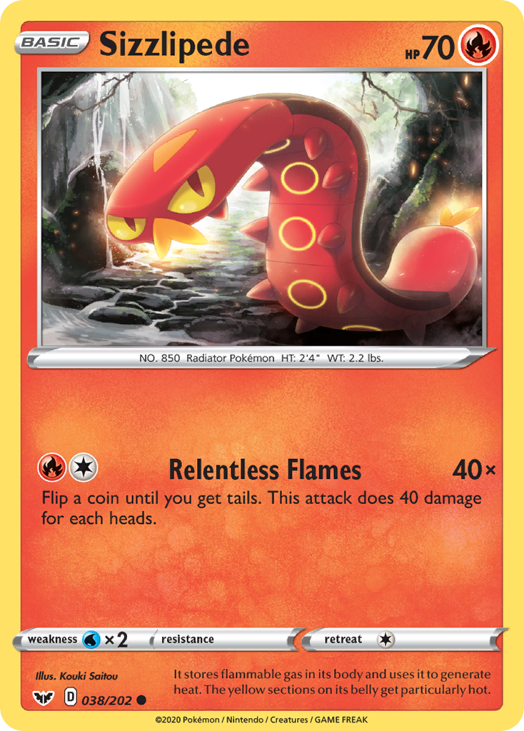 Sizzlipede 038/202 Sword & Shield