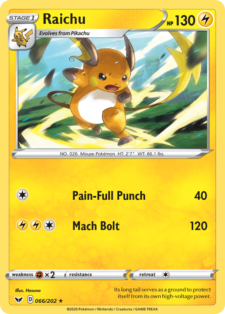 Raichu 066/202 Sword & Shield