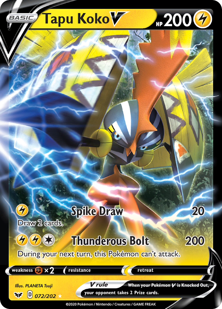 Tapu Koko V 072/202 Sword & Shield