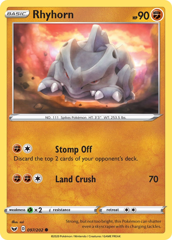 Rhyhorn 097/202 Sword & Shield