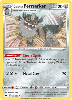 Galarian Perrserker 128/202 Sword & Shield