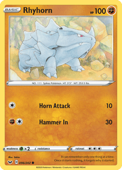 Rhyhorn 096/202 Sword & Shield