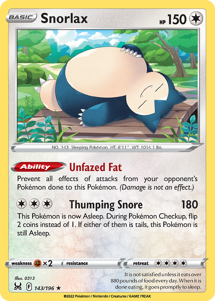 Snorlax 143/196 Lost Origin