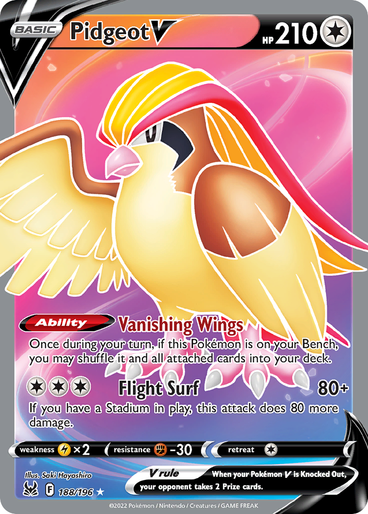 Pidgeot V 188/196 Lost Origin
