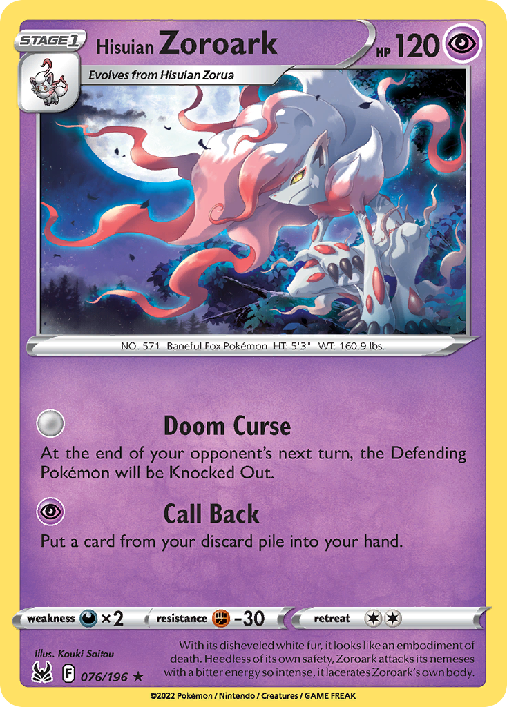 Hisuian Zoroark 076/196 Lost Origin