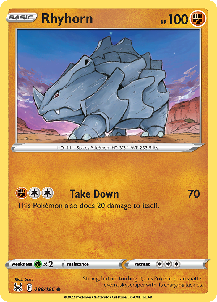 Rhyhorn 089/196 Lost Origin