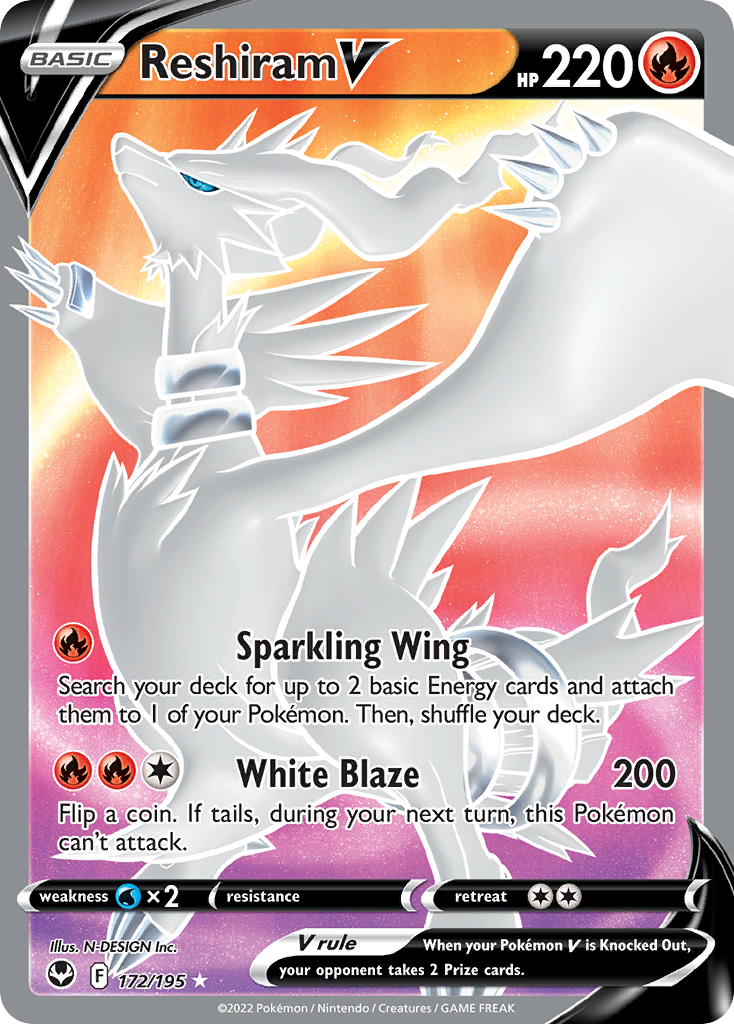 Reshiram V 172/195 Silver Tempest