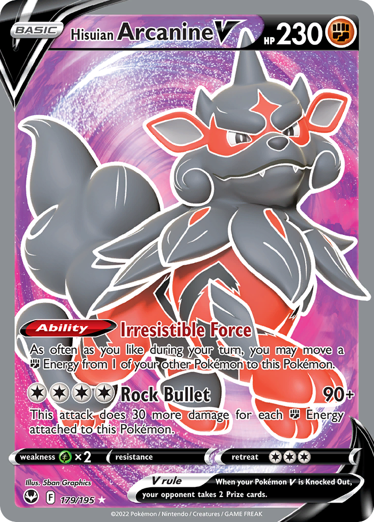 Hisuian Arcanine V 179/195 Silver Tempest