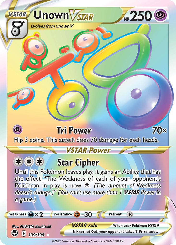 Unown VSTAR 199/195 Silver Tempest
