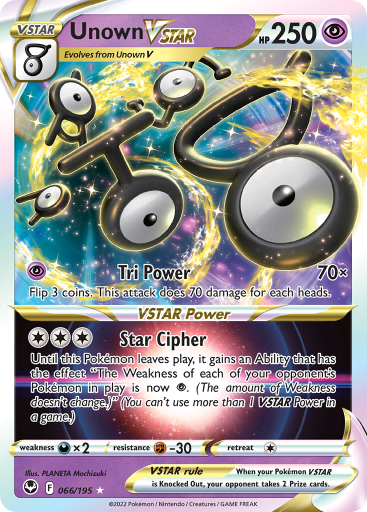 Unown VSTAR 066/195 Silver Tempest