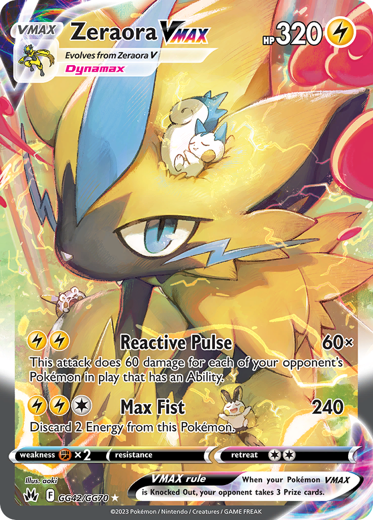 Zeraora VMAX GG42/GG70 Crown Zenith Galarian Gallery