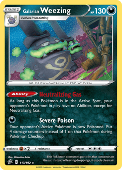 Galarian Weezing 113/192 Rebel Clash