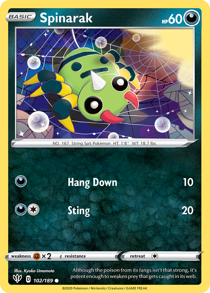 Spinarak 102/189 Darkness Ablaze