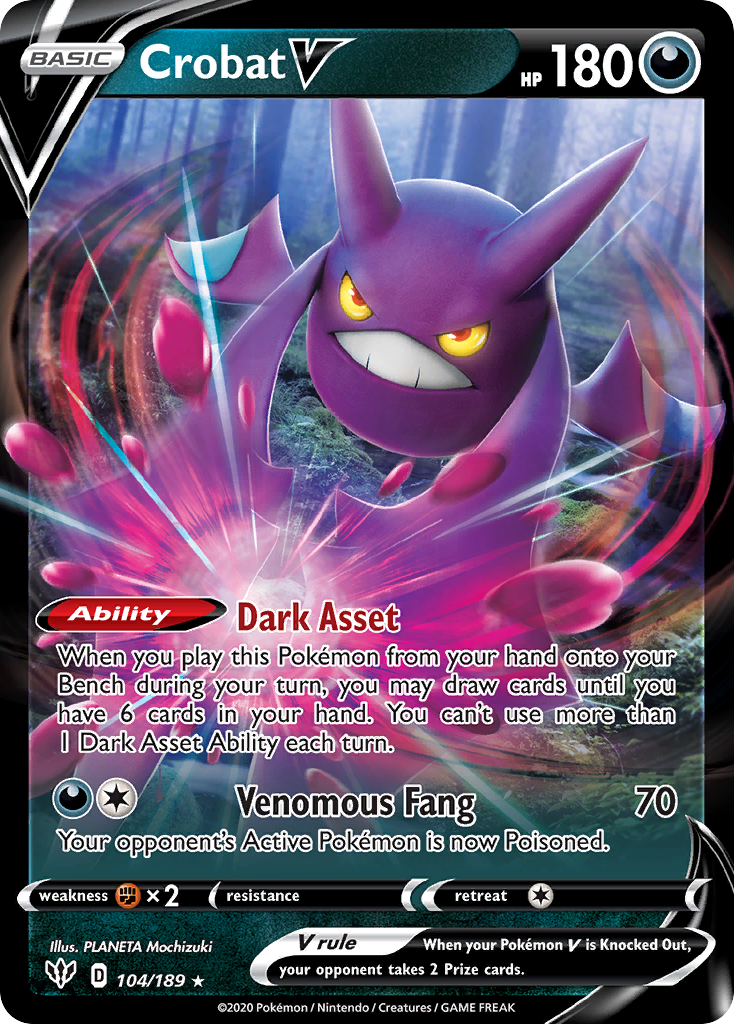 Crobat V 104/189 Darkness Ablaze