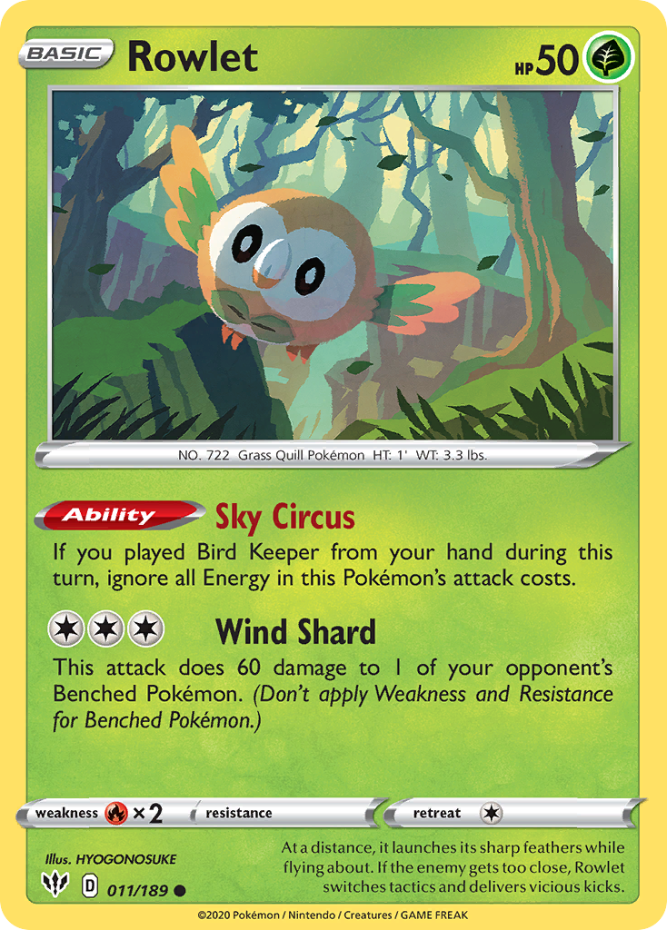 Rowlet 011/189 Darkness Ablaze