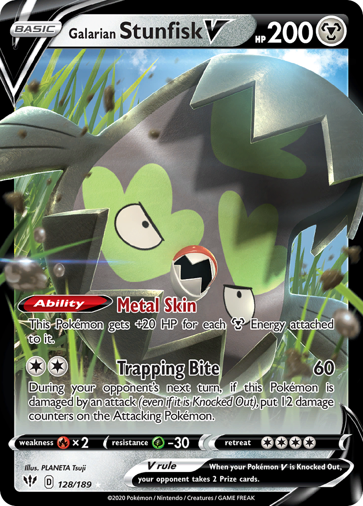 Galarian Stunfisk V 128/189 Darkness Ablaze