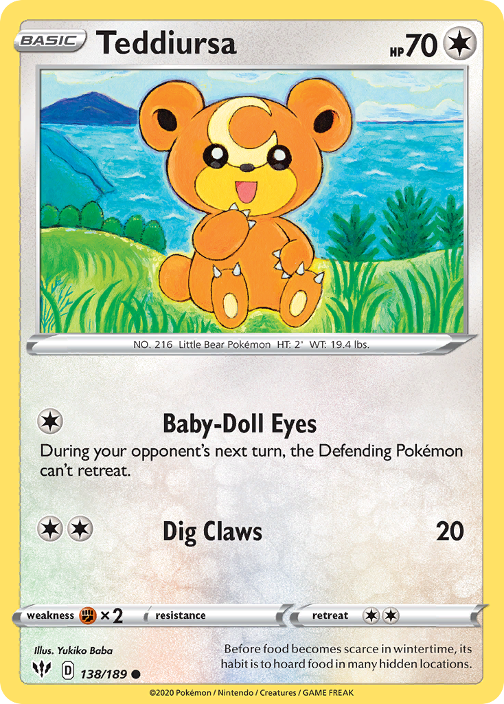 Teddiursa 138/189 Darkness Ablaze