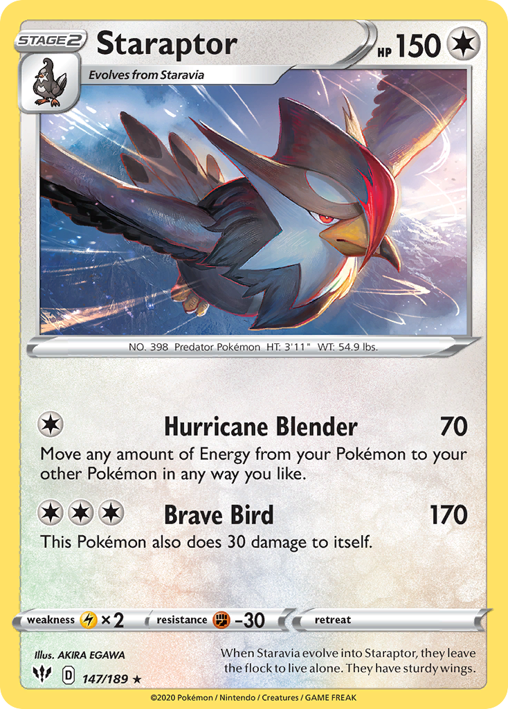 Staraptor 147/189 Darkness Ablaze