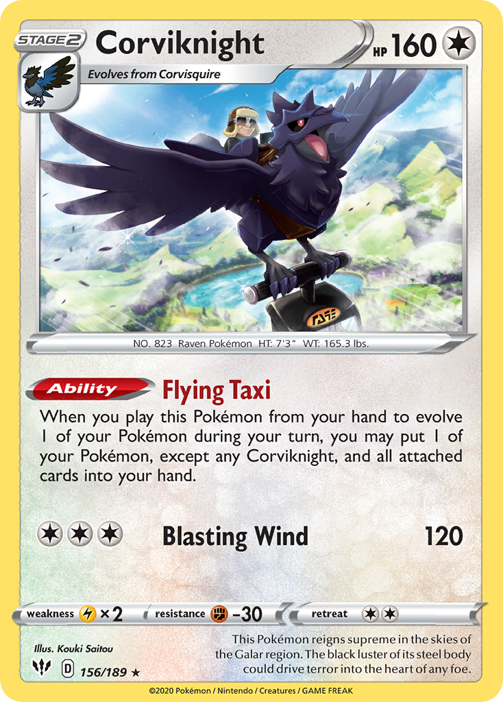 Corviknight 156/189 Darkness Ablaze