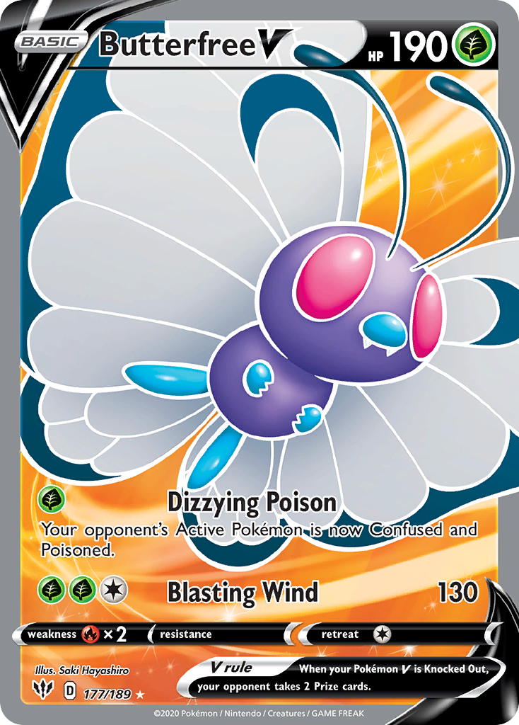 Butterfree V 177/189 Darkness Ablaze