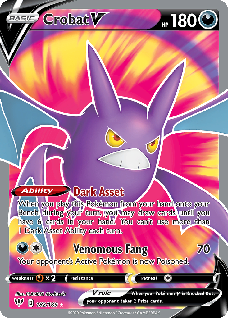 Crobat V 182/189 Darkness Ablaze