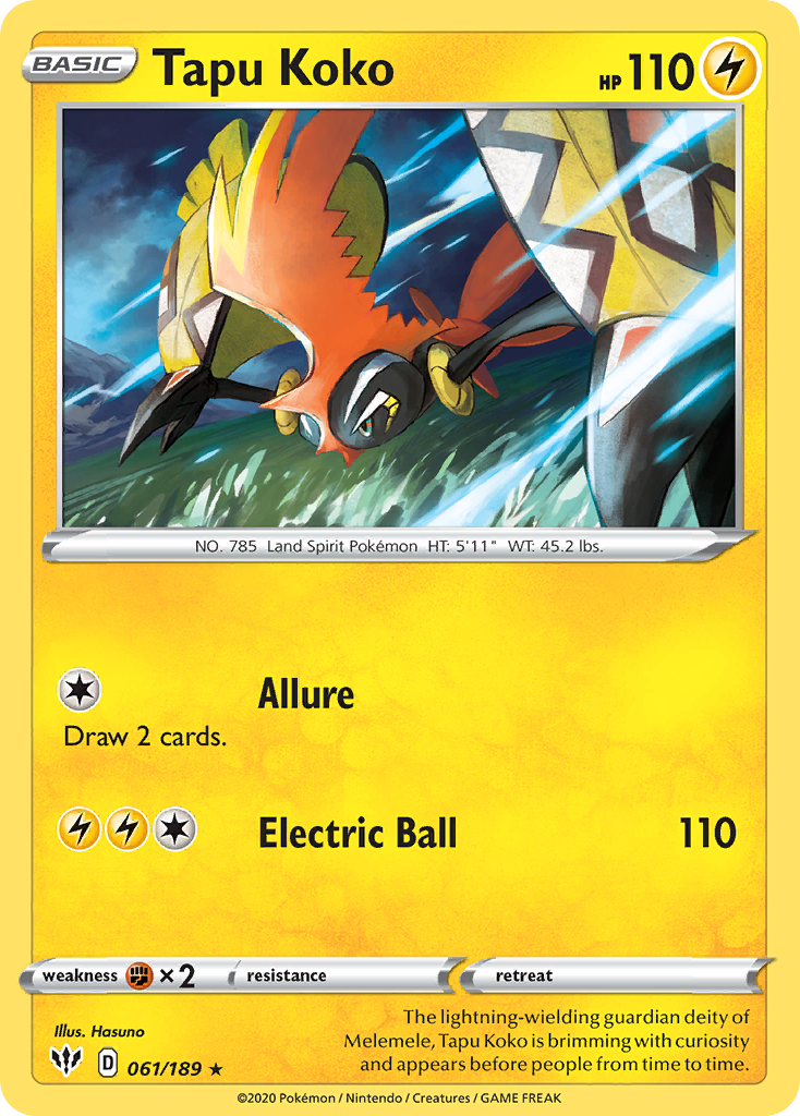 Tapu Koko 061/189 Darkness Ablaze