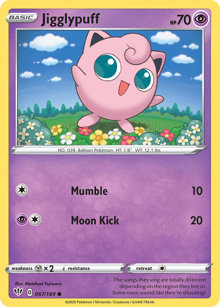 Jigglypuff 067/189 Darkness Ablaze