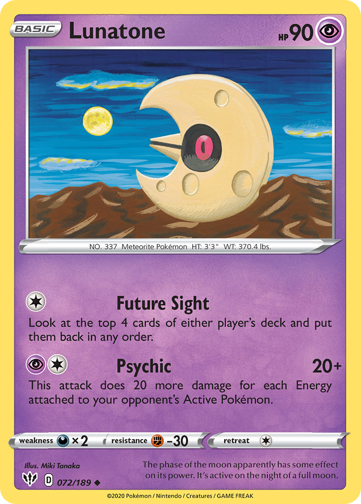 Lunatone 072/189 Darkness Ablaze