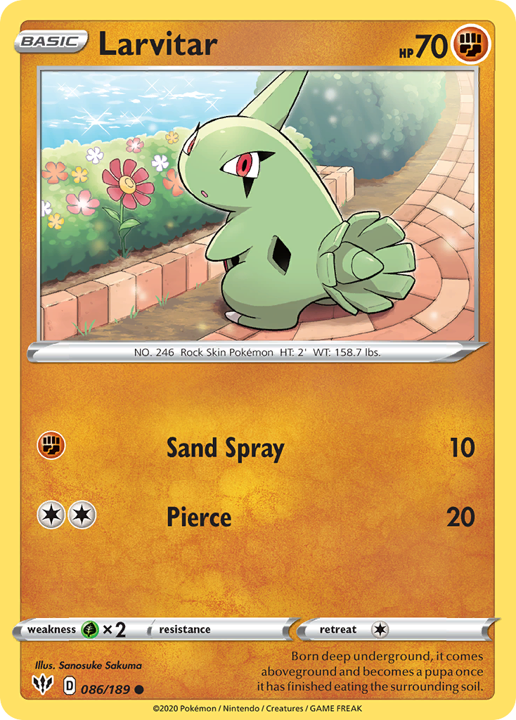 Larvitar 086/189 Darkness Ablaze