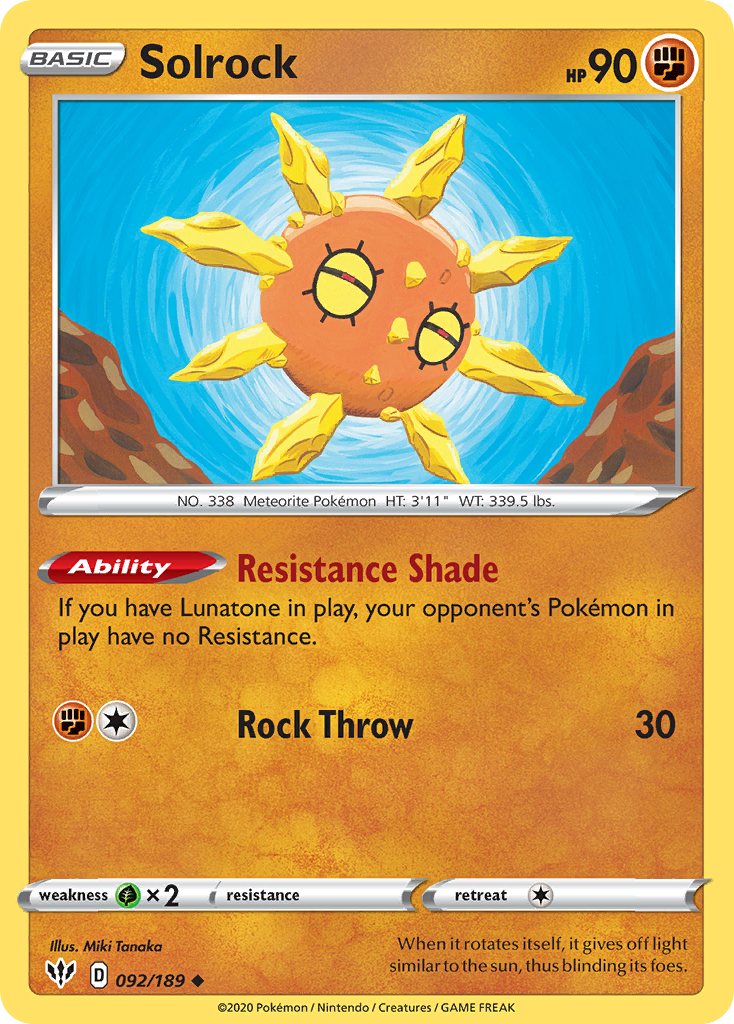Solrock 092/189 Darkness Ablaze