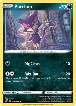 Purrloin 106/189 Darkness Ablaze