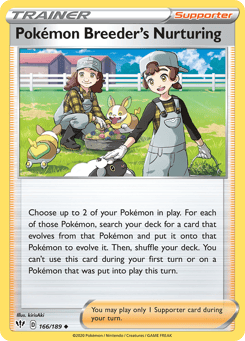 Pokémon Breeder's Nurturing 166/189 Darkness Ablaze