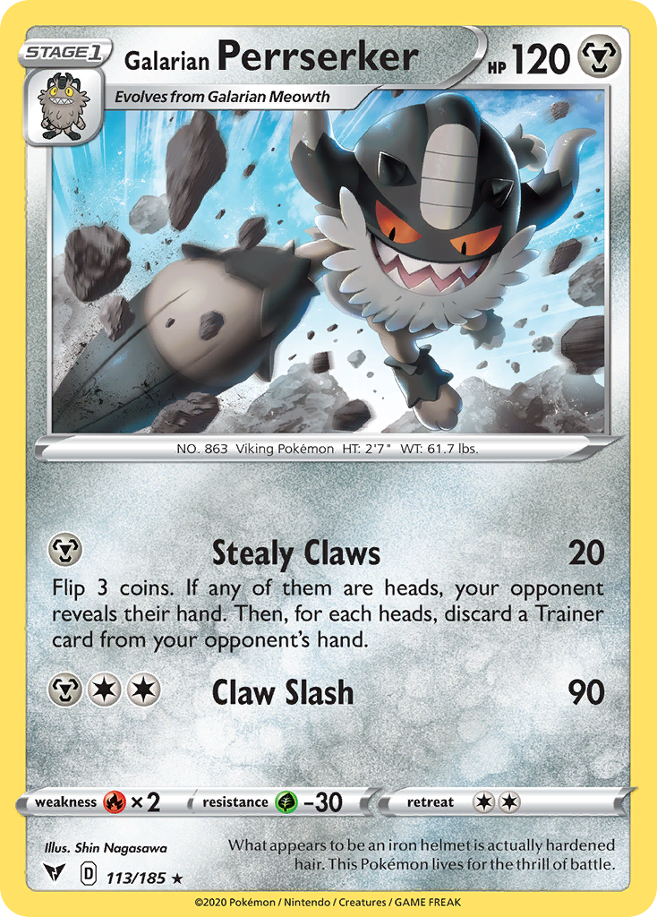 Galarian Perrserker 113/185 Vivid Voltage