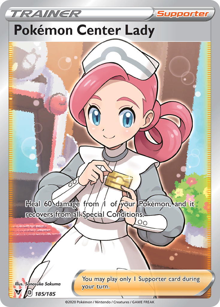 Pokémon Center Lady 185/185 Vivid Voltage