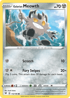 Galarian Meowth 112/185 Vivid Voltage