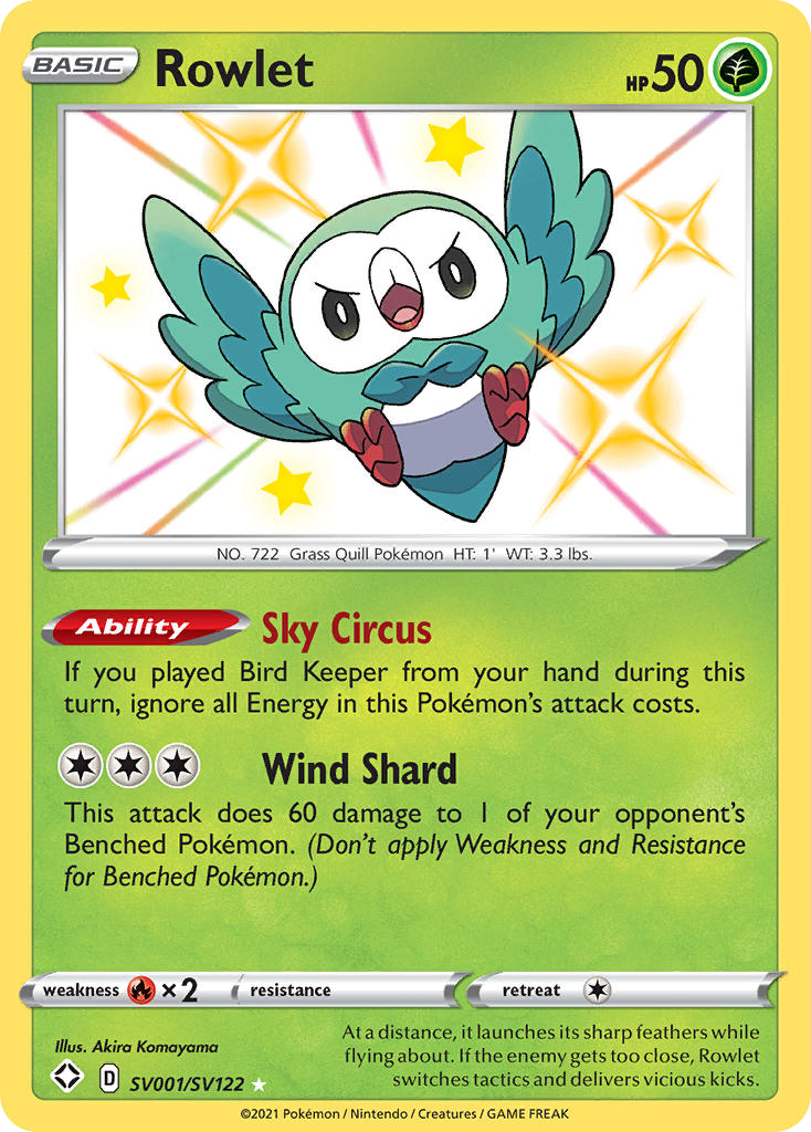 Rowlet SV001/SV122 Shining Fates Shiny Vault