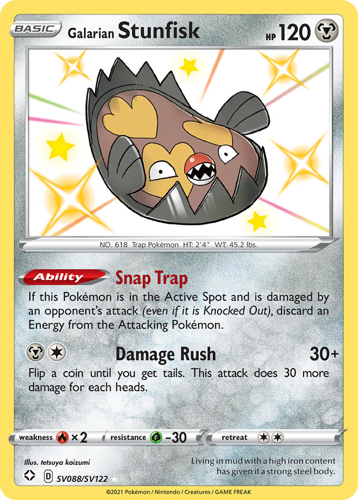 Galarian Stunfisk SV088/SV122 Shining Fates Shiny Vault