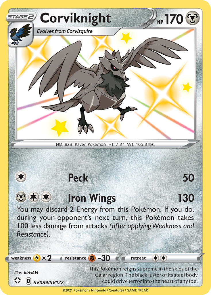 Corviknight SV089/SV122 Shining Fates Shiny Vault