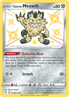 Galarian Meowth SV086/SV122 Shining Fates Shiny Vault