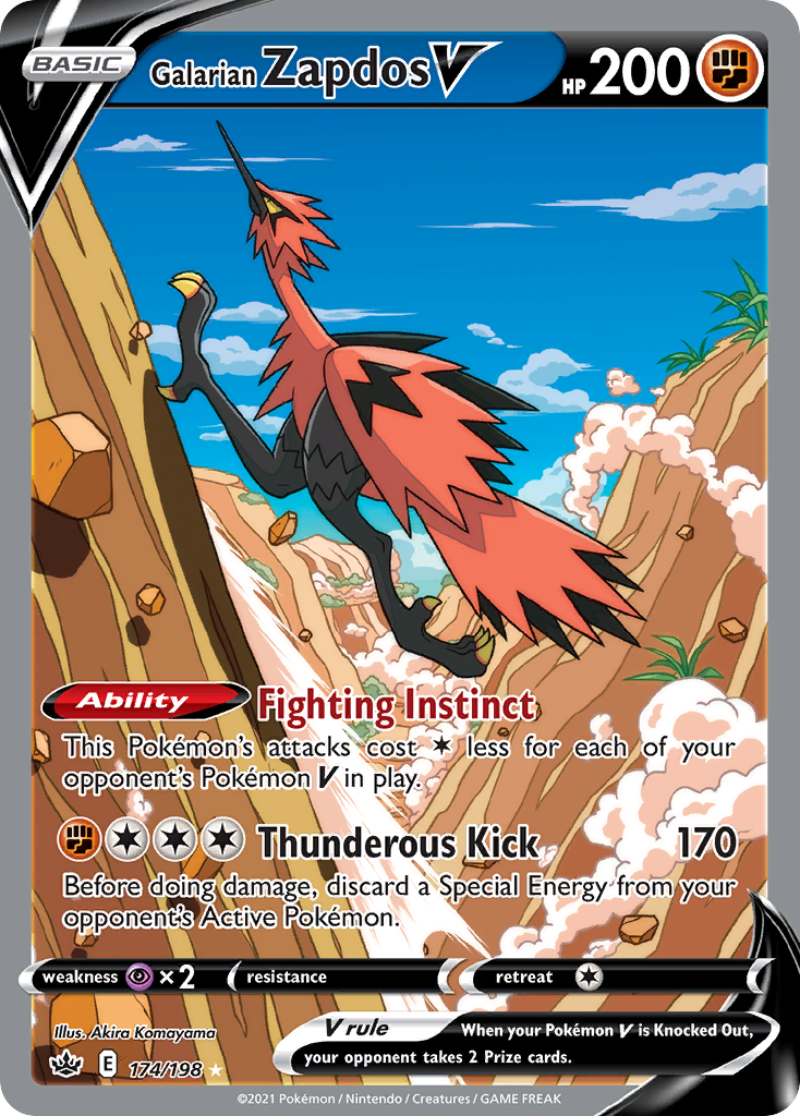 Galarian Zapdos V 174/198 Chilling Reign