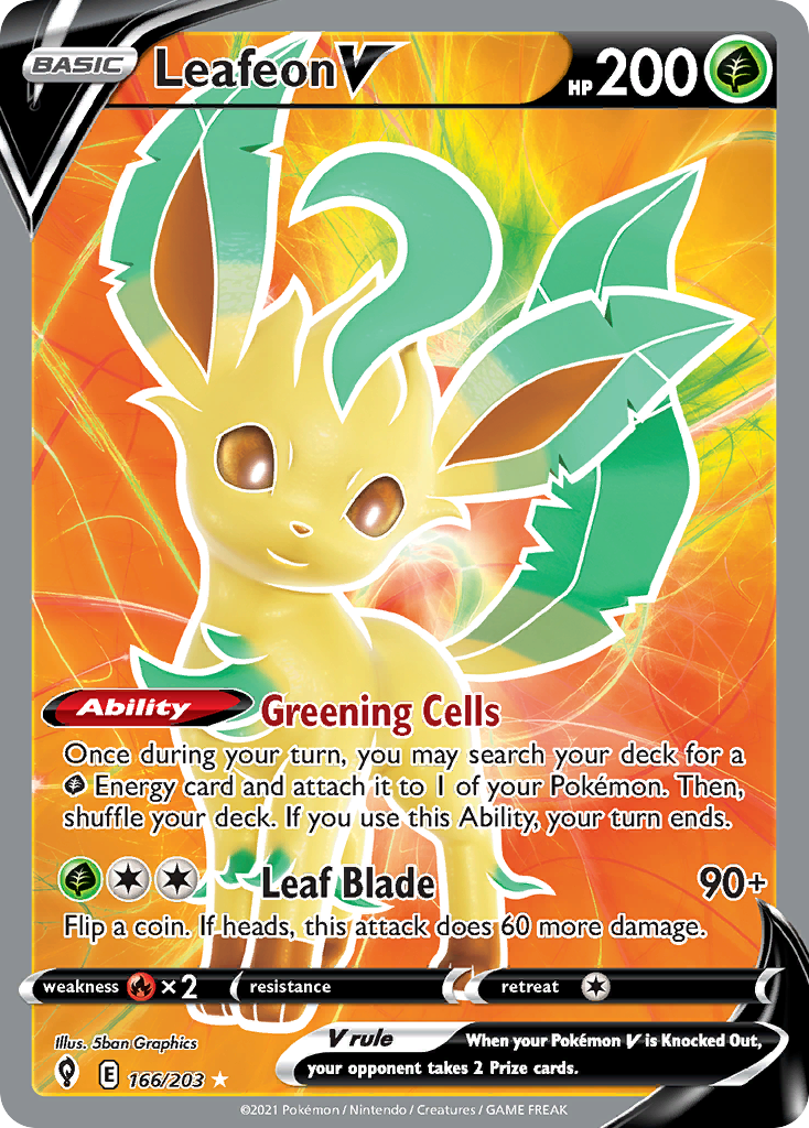 Leafeon V 166/203 Evolving Skies