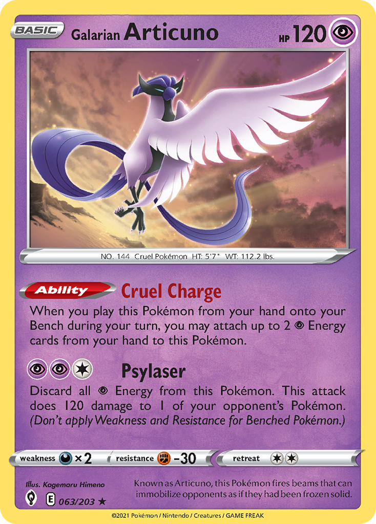 Galarian Articuno 063/203 Evolving Skies