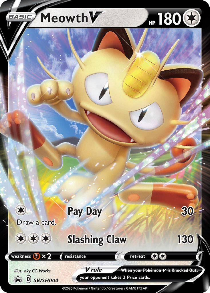 Meowth V SWSH004 SWSH Black Star Promos