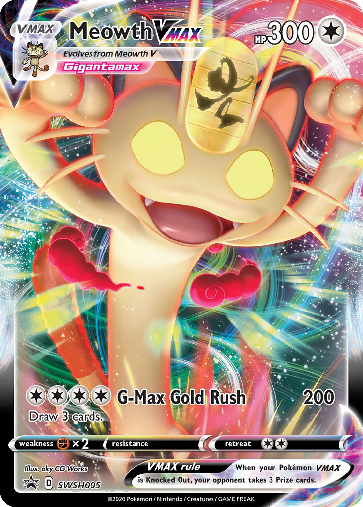 Meowth VMAX SWSH005 SWSH Black Star Promos